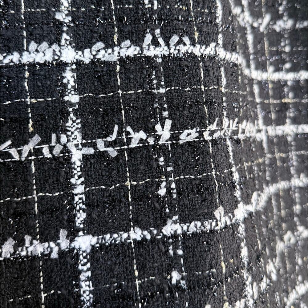INTERDEE Paris black white classic velvet tweed cotton wool blazer jacket - Picture 10 of 10